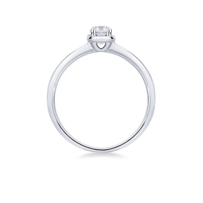 18k white gold solitaire ring with central diamond 0.15 ct