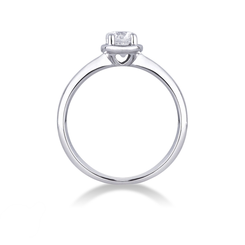 4 claw 0,30 ct solitaire diamond ring white gold 18k