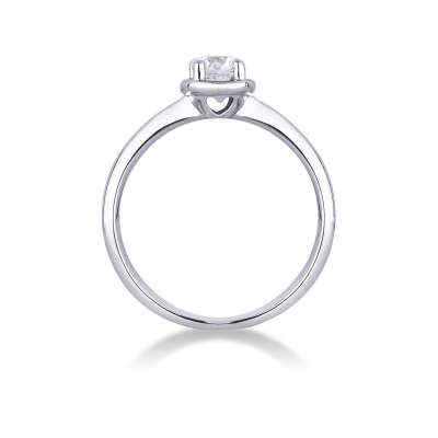 4 claw 0,30 ct solitaire diamond ring white gold 18k
