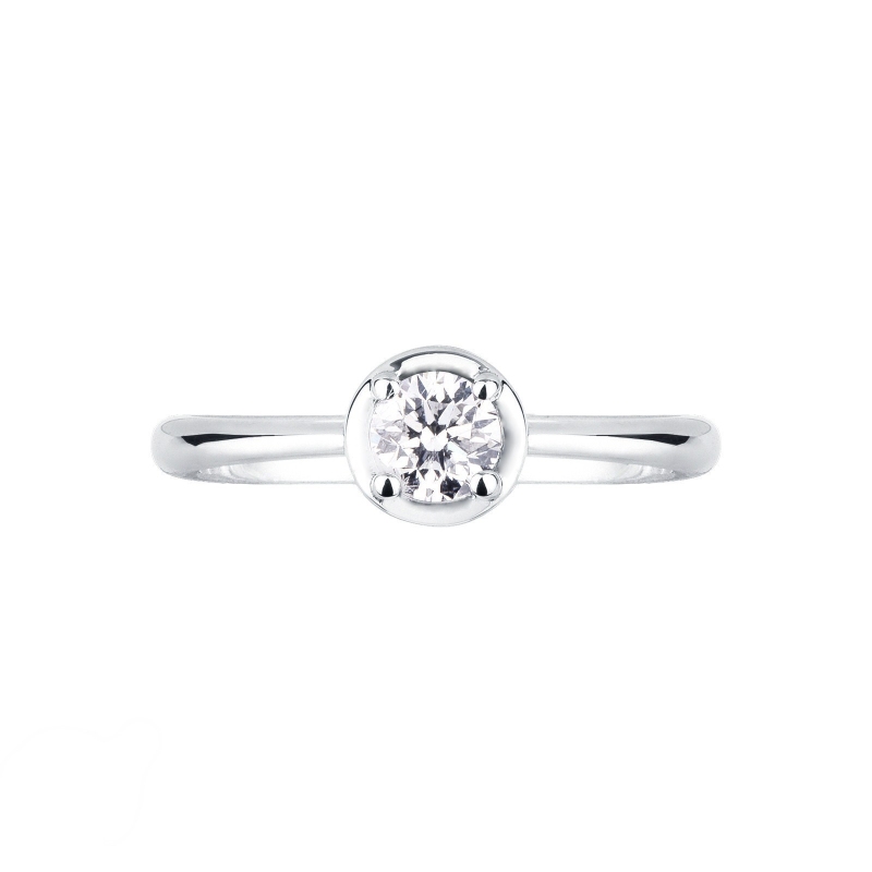 4 claw 0,30 ct solitaire diamond ring white gold 18k