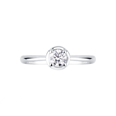 4 claw 0,30 ct solitaire diamond ring white gold 18k