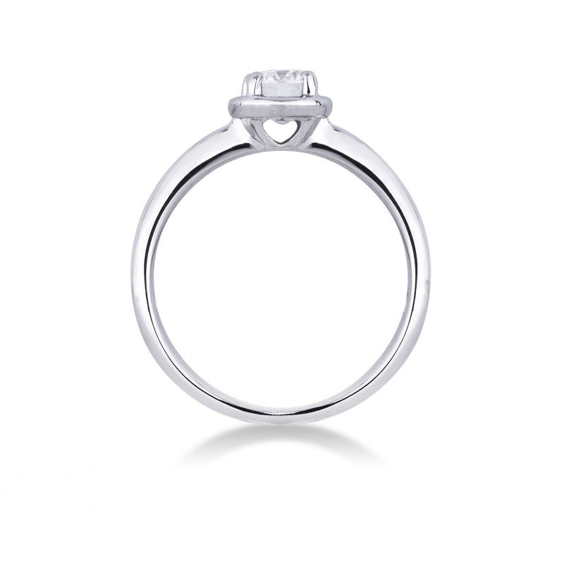 4 claw solitaire ring 0,40 ct white gold 18k