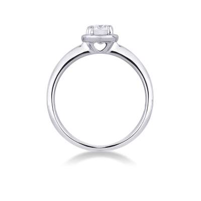 4 claw solitaire ring 0,40 ct white gold 18k