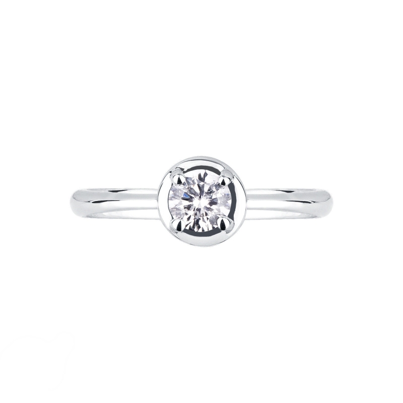 4 claw solitaire ring 0,40 ct white gold 18k