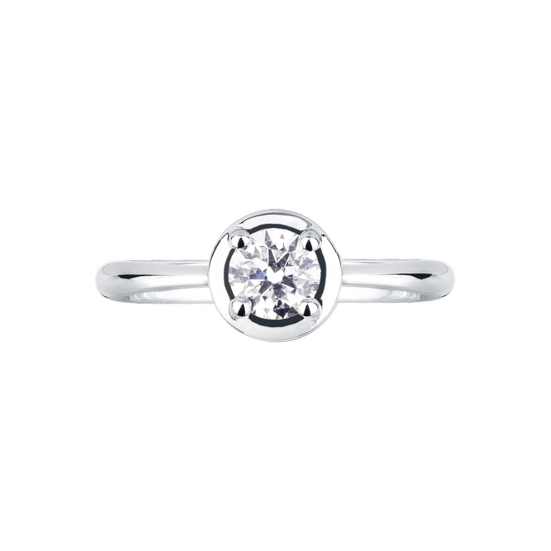 4 claw solitaire 0,50 ct diamond ring white gold 18k 