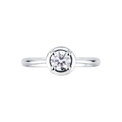 4 claw solitaire 0,50 ct diamond ring white gold 18k 