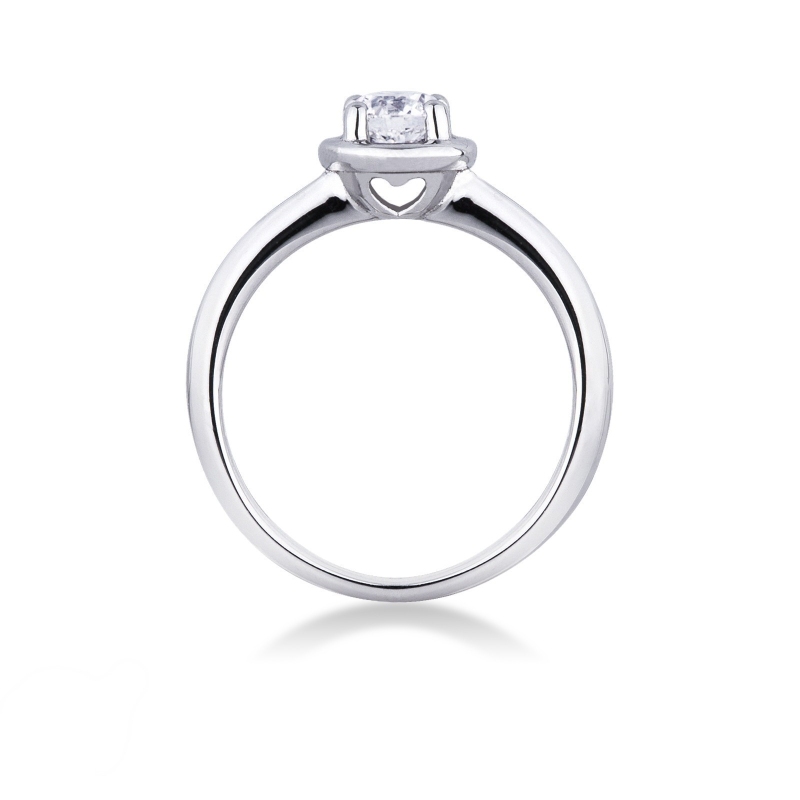 4 claw solitaire 0,70 ct diamond ring white gold 18k