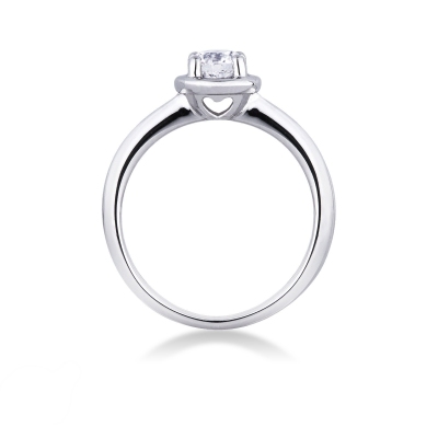 4 claw solitaire 0,70 ct diamond ring white gold 18k