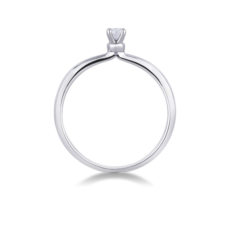 Anello solitario Sospiro diamante 0.10 ct oro bianco 18k