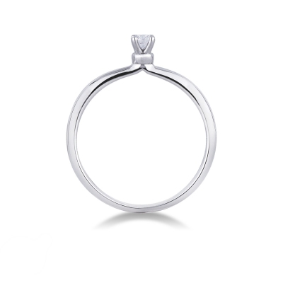 Anello solitario Sospiro diamante 0.10 ct oro bianco 18k