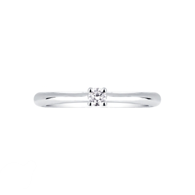 Anello solitario Sospiro diamante 0.10 ct oro bianco 18k