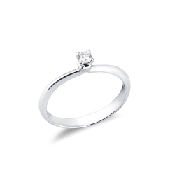 Anello solitario Sospiro diamante 0.10 ct oro bianco 18k