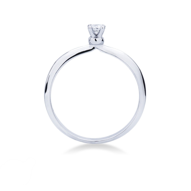 Anello solitario Sospiro diamante 0.15 ct oro bianco 18k