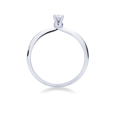 Anello solitario Sospiro diamante 0.15 ct oro bianco 18k