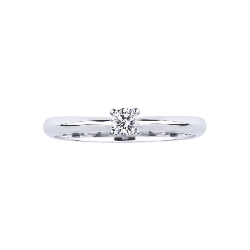 Anello solitario Sospiro diamante 0.15 ct oro bianco 18k