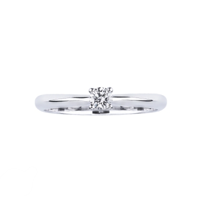 Anello solitario Sospiro diamante 0.15 ct oro bianco 18k
