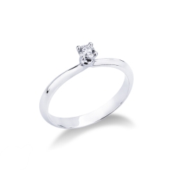 Anello solitario Sospiro diamante 0.15 ct oro bianco 18k