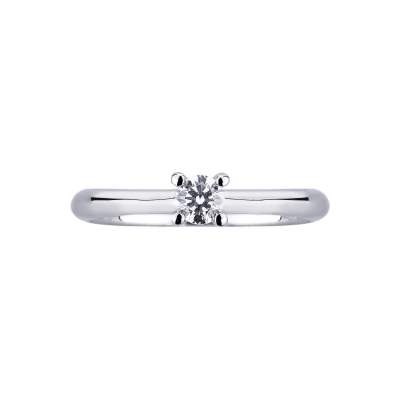 Anello solitario Sospiro 0.20 ct oro bianco 18k