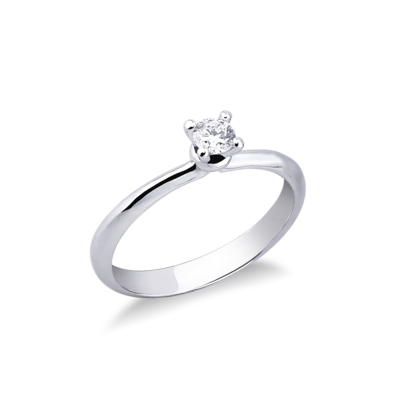 Anello solitario Sospiro 0.20 ct oro bianco 18k