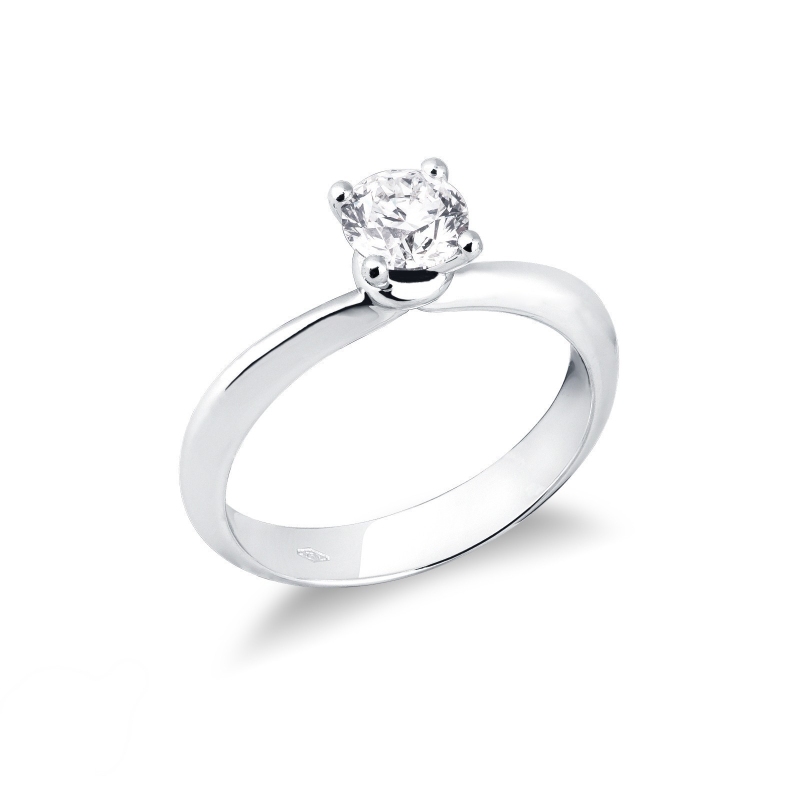 Anello fidanzamento Sospiro oro bianco con diamante 0,70 ct 