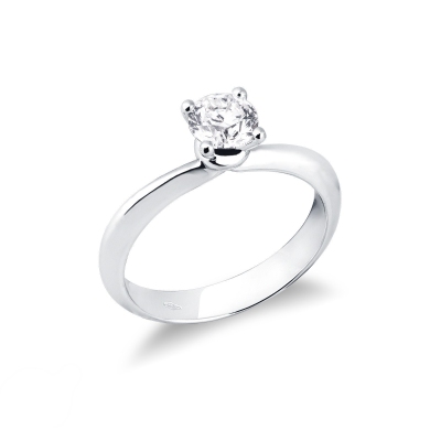 Anello fidanzamento Sospiro oro bianco con diamante 0,70 ct 