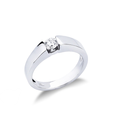 Solitario Anello Unico 0,30 ct in oro bianco 18k