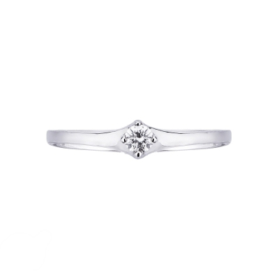 Anello Solitario Imperiale 0.10 ct oro bianco 18k