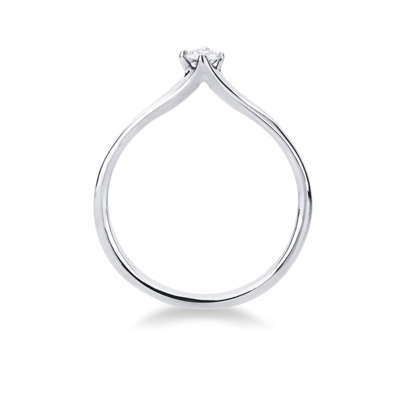 Anello Solitario Imperiale 0,15 ct Oro Bianco