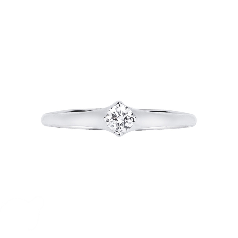 Anello Solitario Imperiale 0,15 ct Oro Bianco