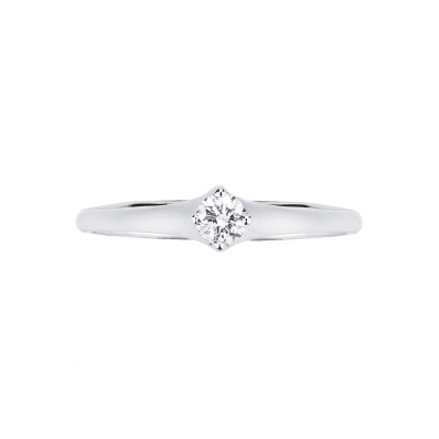 Anello Solitario Imperiale 0,15 ct Oro Bianco