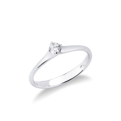Anello Solitario Imperiale 0,15 ct Oro Bianco