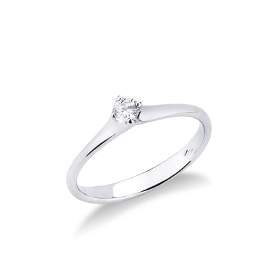 Anello Solitario Imperiale 0,15 ct Oro Bianco