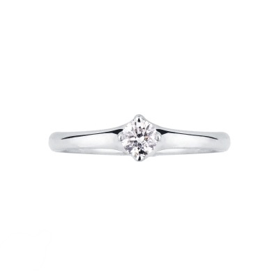 Anello Solitario Imperiale 0,20 ct Oro Bianco
