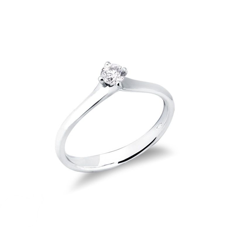 Anello Solitario Imperiale 0,20 ct Oro Bianco
