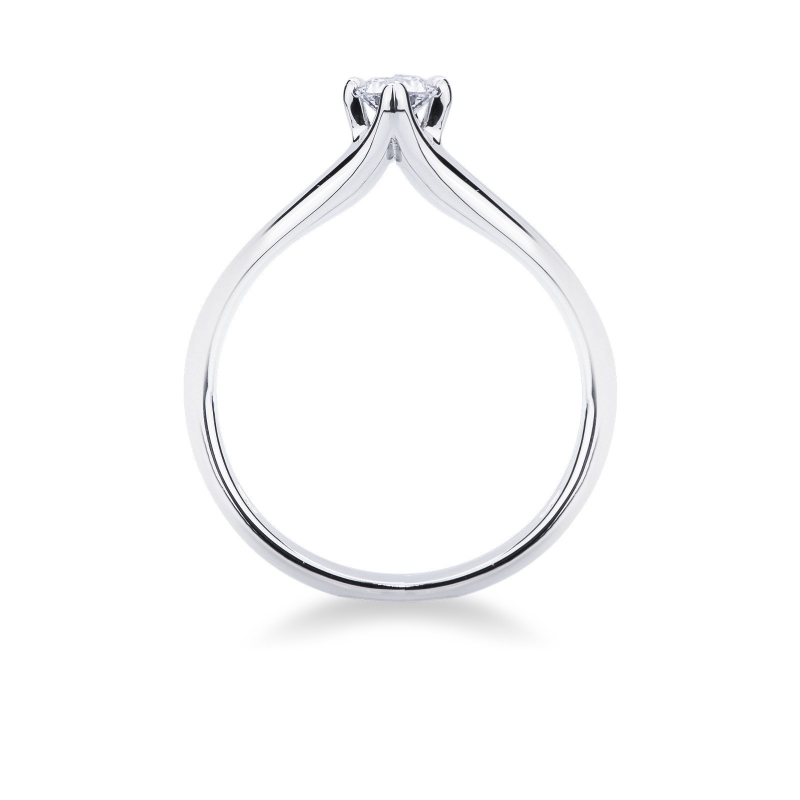 Solitario griffe a 4 punte in oro bianco 18k con Diamante ct. 0,25