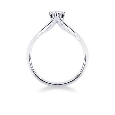 Solitario griffe a 4 punte in oro bianco 18k con Diamante ct. 0,25