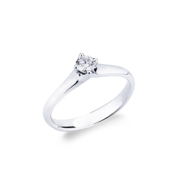 Solitario Imperiale con diamante 0,25 ct in Oro Bianco