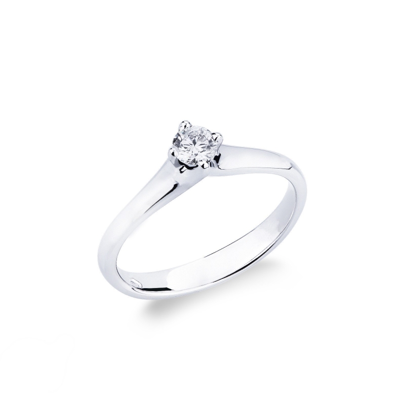 Solitario Imperiale con diamante 0,25 ct in Oro Bianco