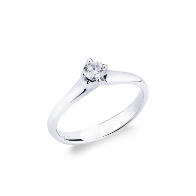 Solitario Imperiale con diamante 0,25 ct in Oro Bianco