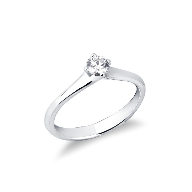 Anello Solitario Imperiale 0,30 ct in Oro Bianco