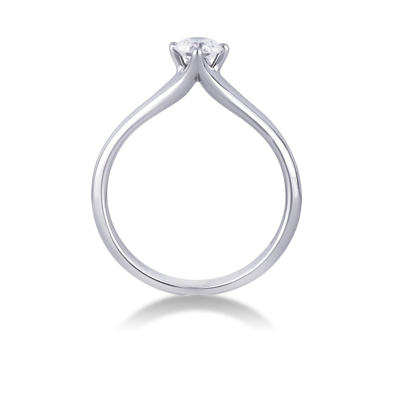 Anello Solitario Imperiale con diamante 0,40 ct in Oro Bianco