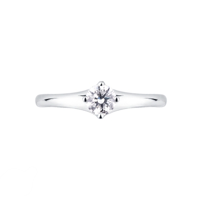 Anello Solitario Imperiale con diamante 0,40 ct in Oro Bianco