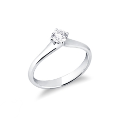 Anello Solitario Imperiale con diamante 0,40 ct in Oro Bianco