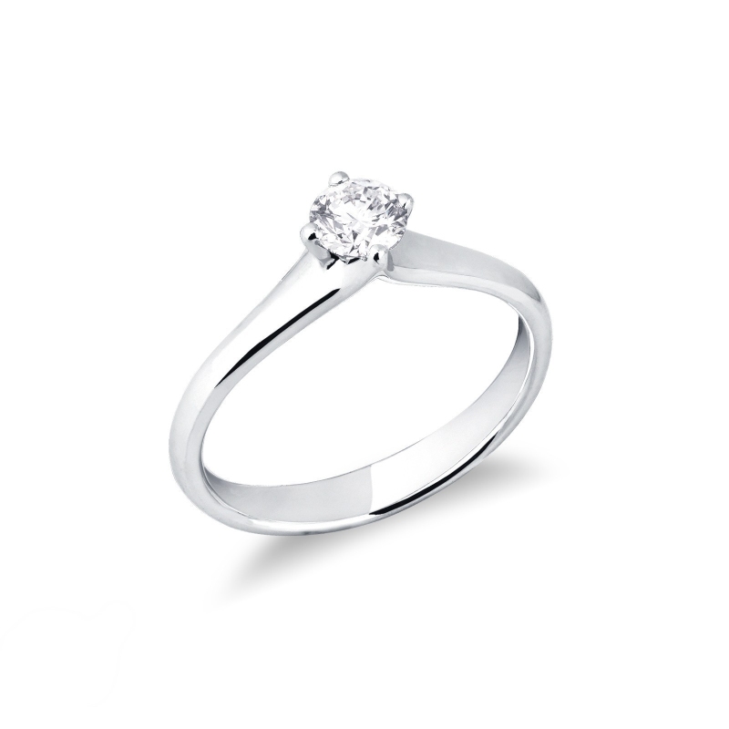 Anello Solitario Imperiale con diamante 0,40 ct in Oro Bianco