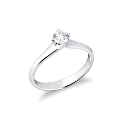 Anello Solitario Imperiale con diamante 0,40 ct in Oro Bianco