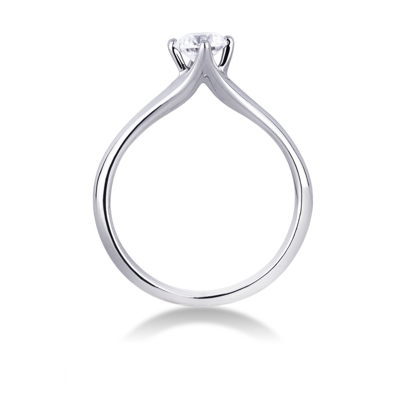 Solitario a 4 punte in oro bianco 18k con Diamante 0,50 ct