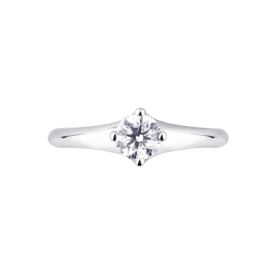 Anello Fidanzamento Imperiale 0,50 ct in Oro Bianco