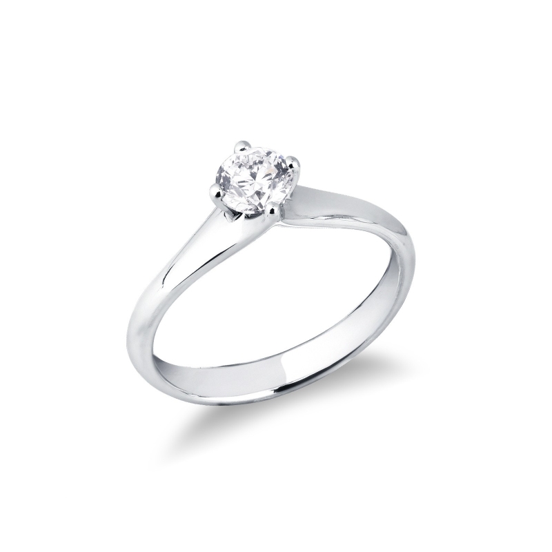Anello Fidanzamento Imperiale 0,50 ct in Oro Bianco
