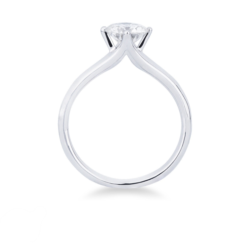 Solitario in Oro bianco 18k con diamante di 0.90 ct. 