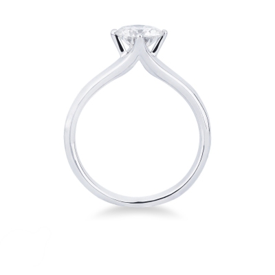 Solitario in Oro bianco 18k con diamante di 0.90 ct. 